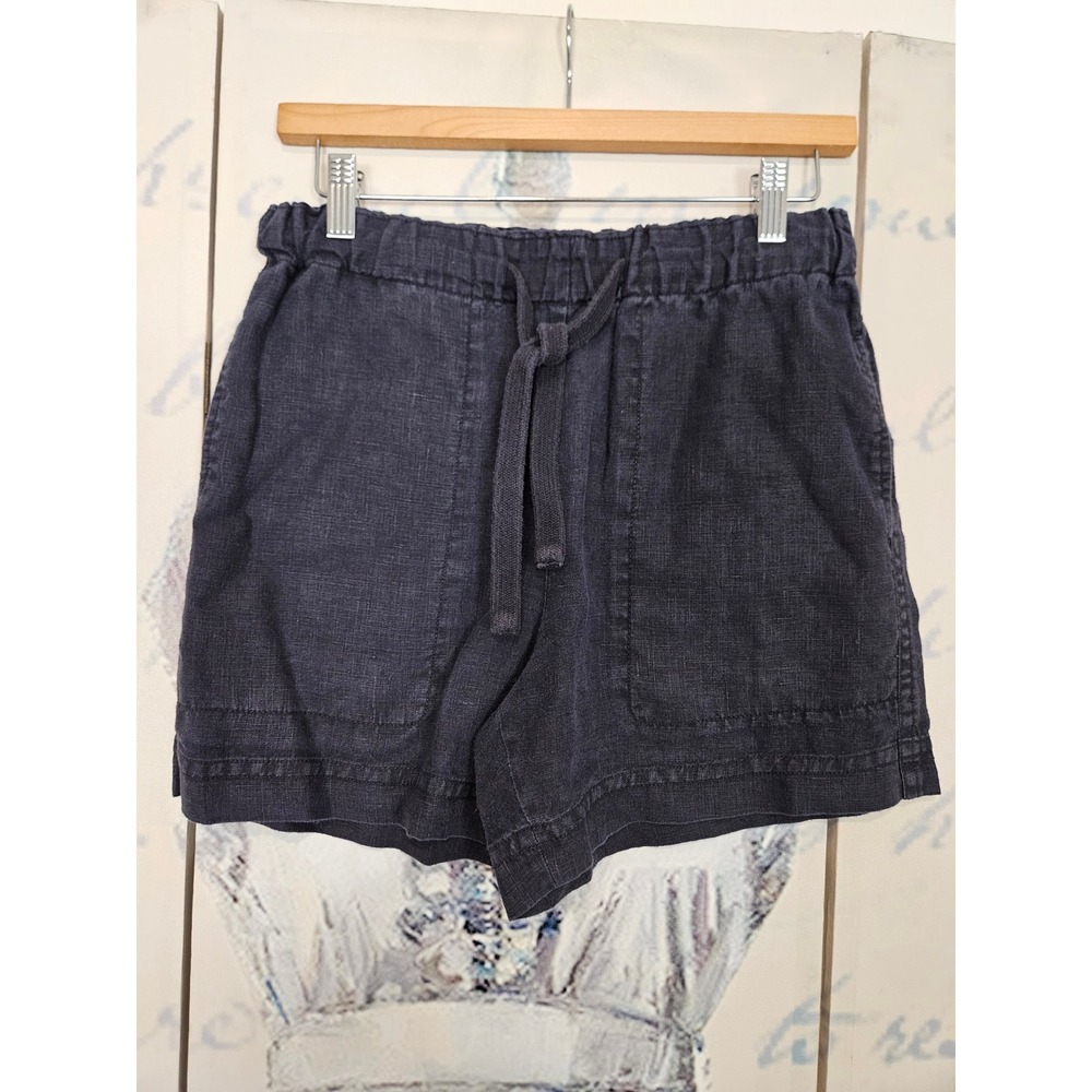 Vince Hemp Drawstring Shorts XS Navy Blue Utility Coastal Minimalist Luxury